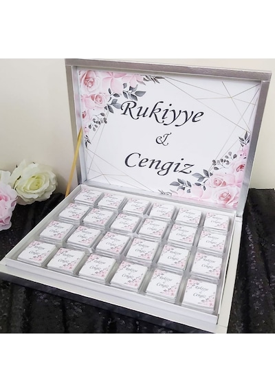 Hayaller Dükkanı Söz Nişan Çikolatası Karton Kutu 48'li