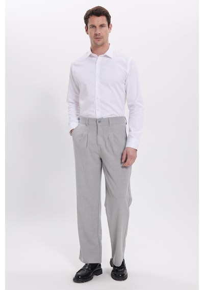 Tudors Erkek Regular Fit Klasik Kesim Normal Bel Geniş Paça Gri Pantolon-40338 gri
