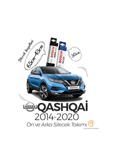 Nissan Qashqai Ön ve Arka Silecek Seti 2014 - 2020 Bosch Aerotw