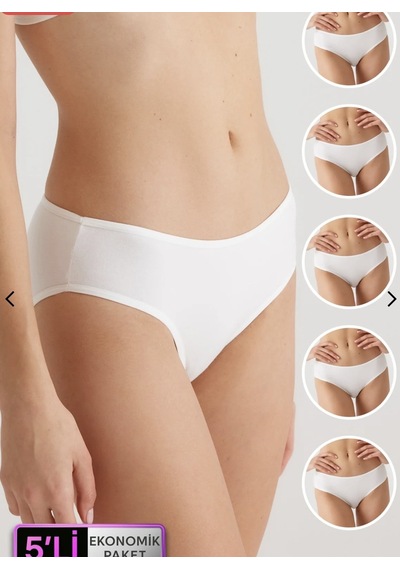 Pierre Cardin 5'li Ekonomik Paket 2056 Pamuklu Basic Slip Külot Siyah