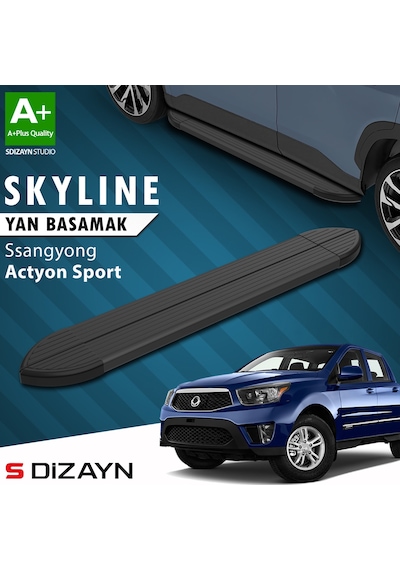 S-dizayn Ssangyong Actyon Sports Skyline Siyah Yan Basamak 203 Cm 2007-2018 A+ Kalite