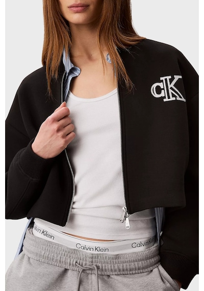 Calvin Klein Logolu Relaxed Fit Kolej Yaka Mont Lv047ab508ub1 Bayan Mont Lv047ab508 Ub1 Siyah