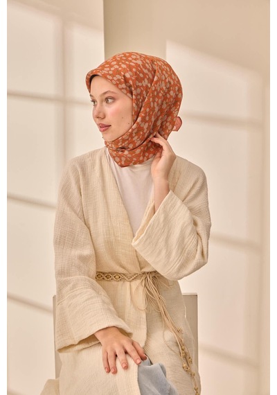 Silk Home Aura Eşarp 140005-29 Kiremit, Vizon, Koyu Kırmızı