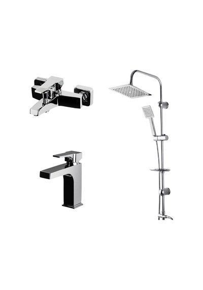 Sky Duş Ünitesi İle Banyo Bataryası Seti Altın