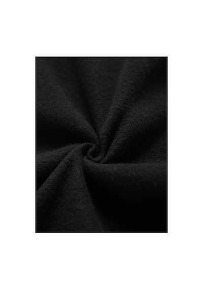 Medinenur Kulaklık Baskılı Kapüşonlu Cepli Sweatshirt Siyah