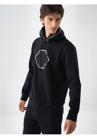 Xint Siyah Pamuk Dokulu Regular Fit Sweatshirt 300313