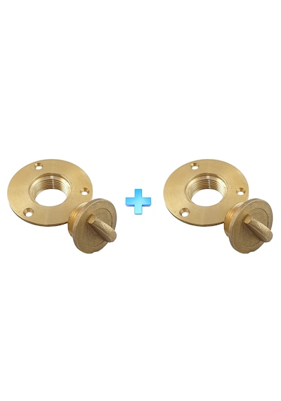 2'li Sarı Pirinç Miçoz. 1/2"-13mm. Su Gider Miçoz Komple