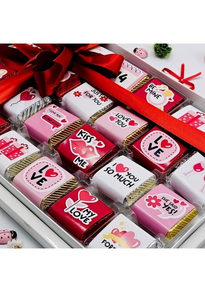 Nin Chocolate Sevgiliye Aşk Temalı Kare Çikolata 24'lü