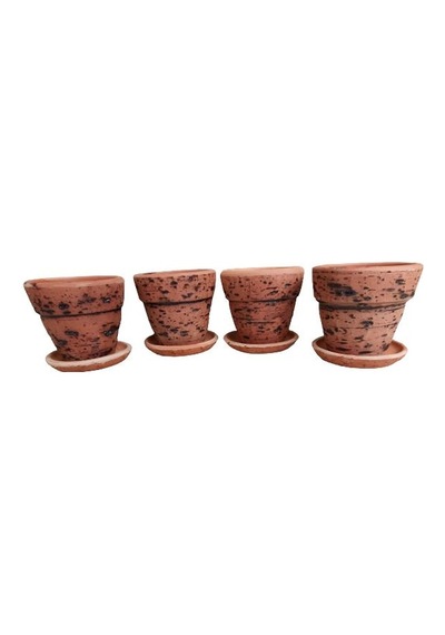 4 Adet Antik Görünümlü Toprak Saksı 12 12 Cm 85509433