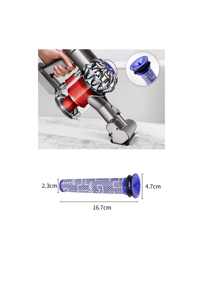 Dyson V7 Uyumlu Dik Süpürge 2 Adet Ön Filtresi