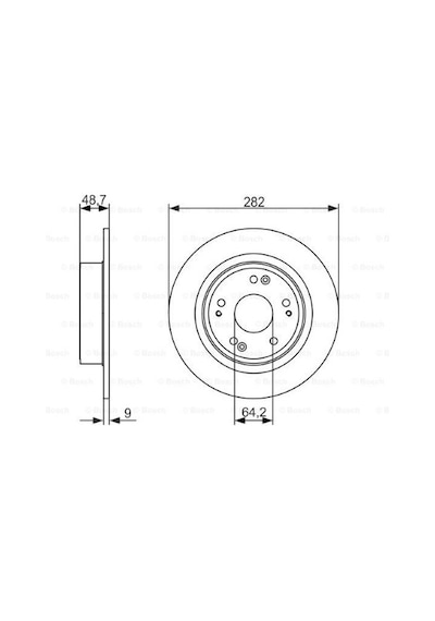Honda Hr-v 1.5 Ehev 2021-2026 Bosch Arka Disk 282mm 2 Adet Lec3
