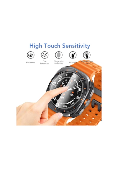 Samsung Galaxy Uyumlu Watch 7 Ultra 47mm Kolay Uygulama Aparatlı Cam Ekran Koruyucu