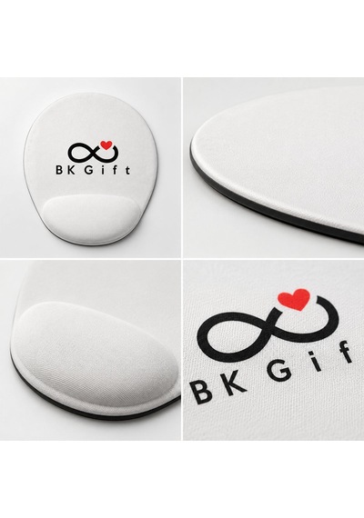 Logonuza Özel 10 Adet 20x22 Cm Bilek Destekli Oval Kaymaz Tabanlı Mouse Pad