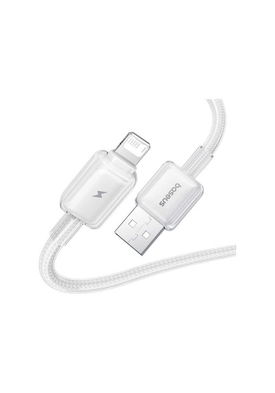 Crystal Usb-a To Lightning Hızlı Şarj Kablosu 2.4a, 1m, İphone Ve İpad Uyumlu, 480mbps Veri Aktarımı, Örgülü Dayanıklı Kablo, Beyaz