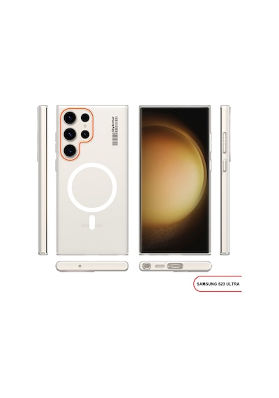 Samsung Galaxy S23 Ultra Uyumlu Mat Sert Klein Kılıf Beyaz