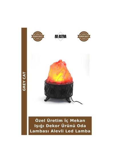 Özel Üretim İç Mekan Işığı Dekor Ürünü Oda Lambası Alevli Led Lamba Çok Renkli