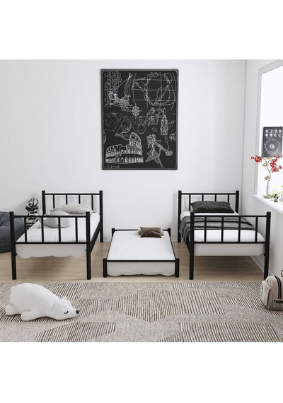 Aksviva Zambak Genç Çocuk Yatak Odası Metal Ranza Ve Karyola 90x200 90 x 200