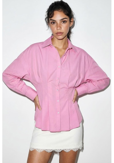 Shade Kadın Pileli Belden Oturtmalı Poplin Gömlek 343 60286048 - Pembe