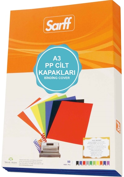 Sarff Cilt Kapağı Plastik Opak A3 450 Mıc Beyaz 15201129 Çok Renkli