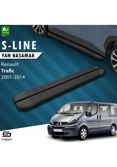 S-dizayn Renault Trafic 2 Kısa Şase S-line Siyah Yan Basamak 223 Cm 2001-2014 A+ Kalite