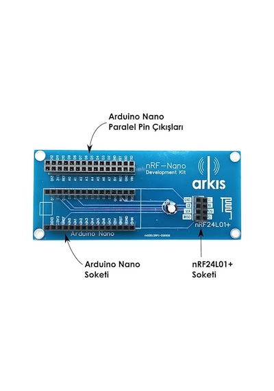 nRF24L01 Modülü için nRF-Nano Geliştirme Kiti (Soketli)