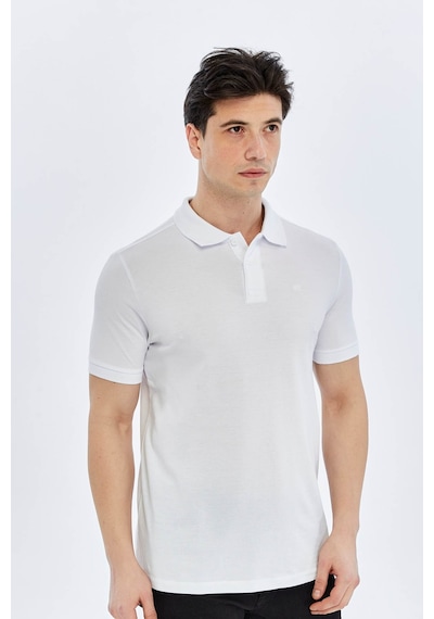 Süvari Slim Beyaz Erkek Polo Yaka T-shirt Ts1014000474