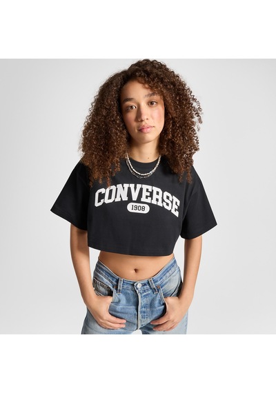 Converse Sporty Cropped Kadın Siyah T-shirt