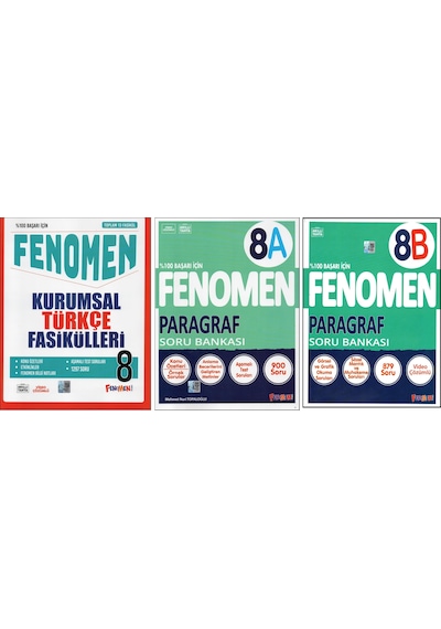Fenomen 8.sınıf Türkçe Kurumsal Fasikülleri +fenomen 8.sınıf 8a Ve 8b Paragraf 3 Kitap