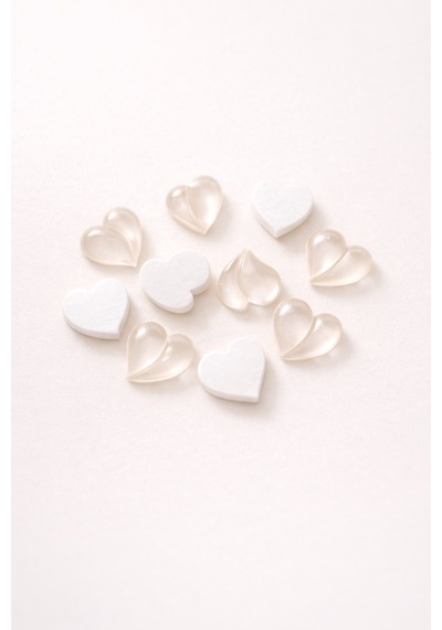 Pearl White Heart Tırnak Taşı