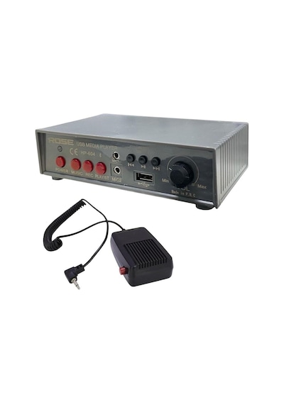 Rose Hp-604 Dc12-24v Pazarcı Anfi Bluetooth+usb+ses Kayıtlı Mayk Mikrofonlu Set