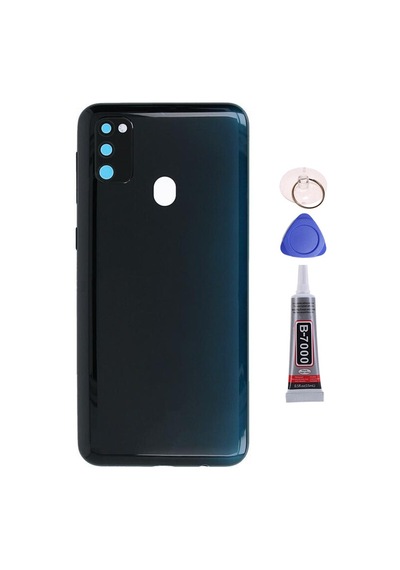 Samsung M30s Siyah Uyumlu Arka Kapak Batarya Kapağı Pil Kapağı Yapışkan Ve Sökme Aparatıyla Beraber Full Set Siyah