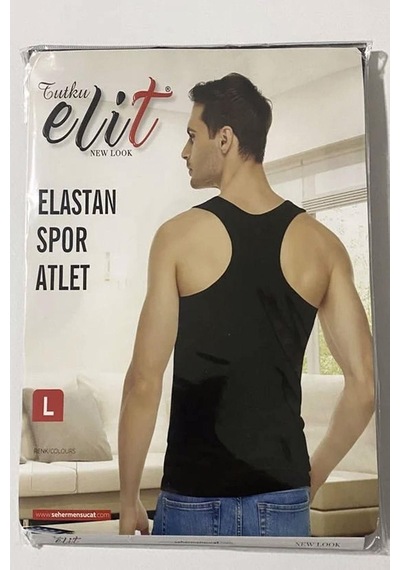 Erkek Likralı Spor Askılı Atlet 1304 - 12 Adet 001