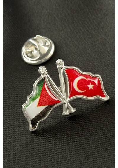 Zenviac456 Ay Yıldız Filistin Yaka Rozet Zenviac45678 Gümüş Rengi