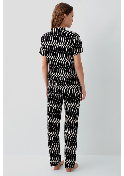 Pierre Cardin Kadın Siyah Gömlek Pijama Takım Pc9168-s-v1 Siyah