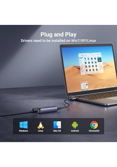 Usb - Ethernet Adaptörü, Tak Ve Çalıştır Ethernet Adaptörü, Alüminyum Kabuk, 1gbps Gigabit - Usb 3.0 Ağ Dongle, Switch, Laptop, Macbook, Windows, Macos, Linux İle Uyumlu
