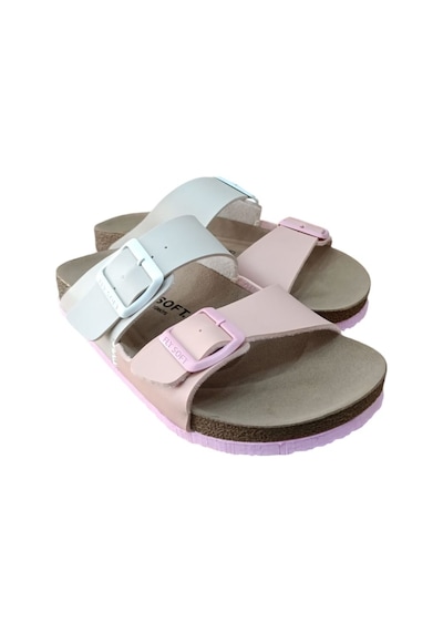 Fly Soft S902.060 Kadın İki Tokalı Comfort Terlik Bej / Pudra Siyah
