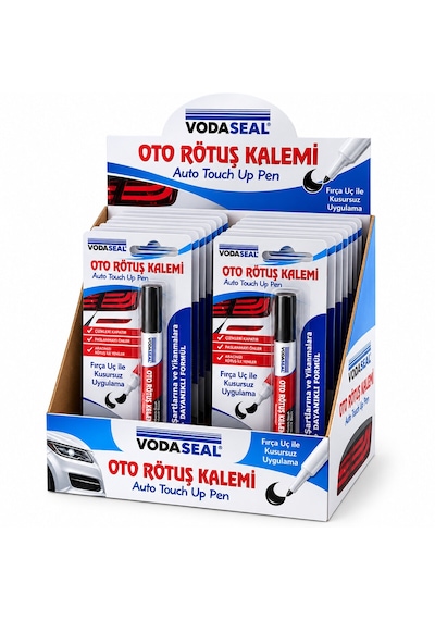 12 Adet Metalik Siyah Oto Rötuş Kalem Fırça Uç 5ml Diğer