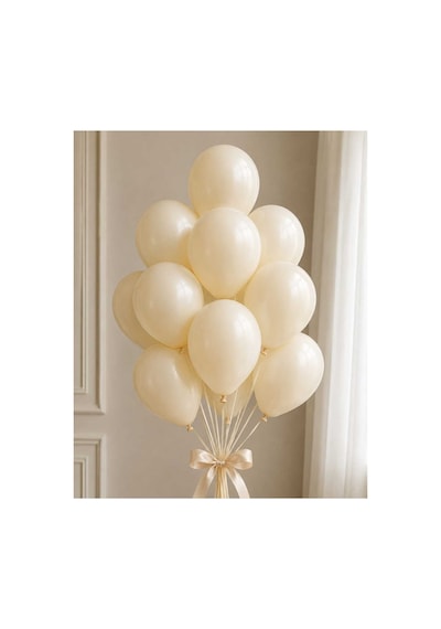 Latex Balon Seti 10'lu- Krem Çok Renkli
