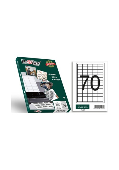 Herboy Hb-1270 40 X 20 Mm A4 Baskılı Laser Etiket 100 Adet