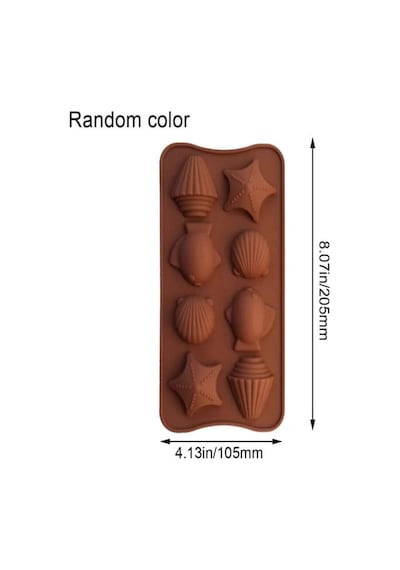 Deniz Ürünleri Silikon Çikolata Kalıbı 8'li Goldcakes