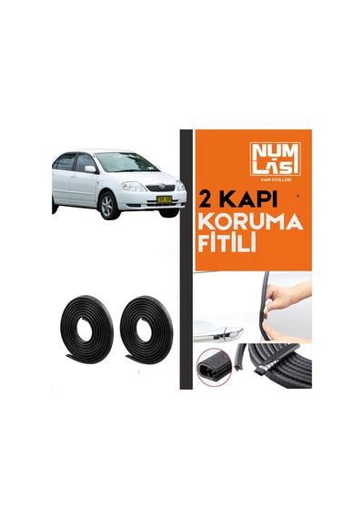 Toyota Corolla 2000-2006 İki Kapı Koruma Fitili Siyah Renk Numlas-a Kalite-nm2838