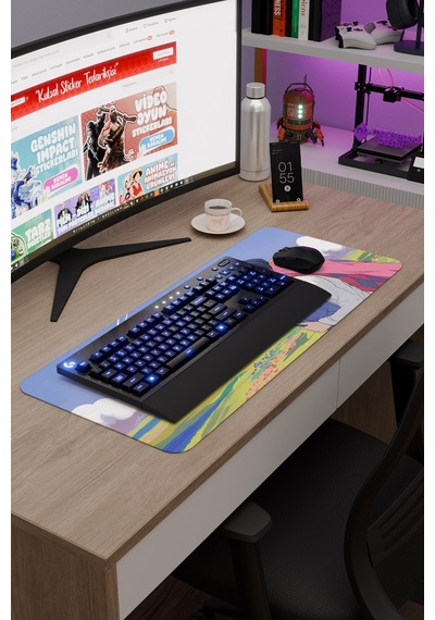 Howl's Moving Castle Dikişli Kauçuk Oyuncu Mousepad V1 - 70x30 Xl Gaming Mouse Pad