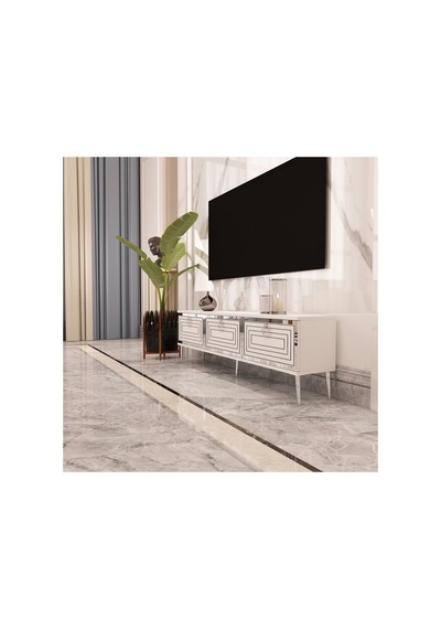 Palo 150 Cm Tv Ünitesi Tv Sehpası Beyaz-gümüş Beyaz - Gümüş