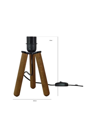 Tr Bohhem Ahşap Tripod Abajur Ayağı Klasik Ahşap