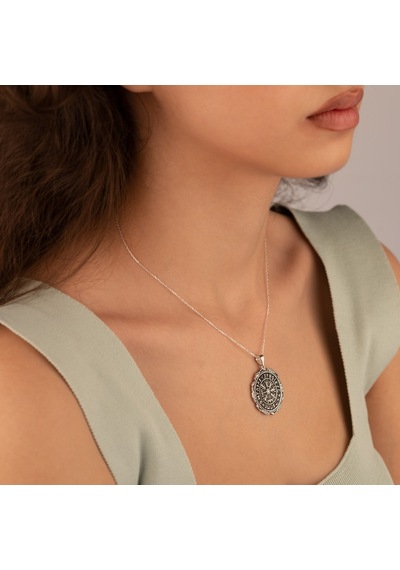 Dkmn Gümüş 925 Ayar Viking Rune Gümüş Kolye