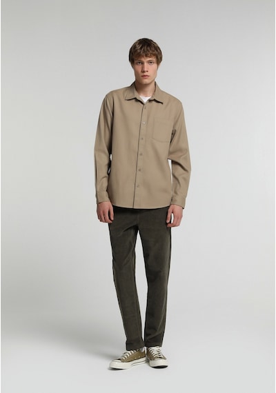 Colin's Colins Regular Fit Shirt Neck Düz Erkek Kahverengi Uzun Kol Gömlek Cl1083468 Q1.v1 Cml Camel
