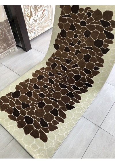 Saray Halı Klasik 10698 V 100X200 Kahve Krem 2 Metre Yolluk !