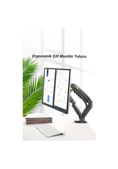 North Bayou F160 2'li Amortisörlü Masa Monitör Sta Ndı 17"-27" 2'li Stand - Kapasite : 2kg-9kg
