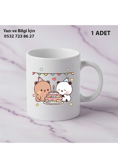 Dudu Bubu Hediyelik Kupa Bardak Kişiye Özel İsim Yazılır Kaliteli Baskı Beyaz