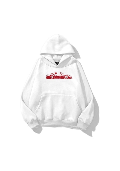 Startmore Unisex Red Cabrio Sweatshirt Beyaz Beyaz